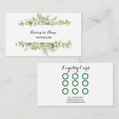 Aquareller Grüner Foliage Salon Treuekarte (Vorne/Hinten)