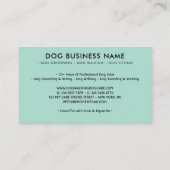 Aquareller Grüner Hund - Sitztraining Visitenkarte (Rückseite)