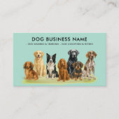 Aquareller Grüner Hund - Sitztraining Visitenkarte (Vorderseite)