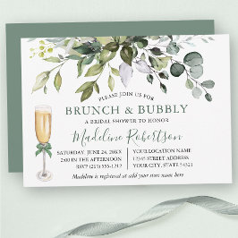Aquareller Grünpflanzen Sage Green Bridal Brunch Einladung