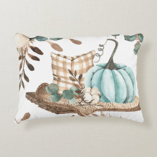 Aquareller Herbst: Farbiges Pumpkinemodell Dekokissen