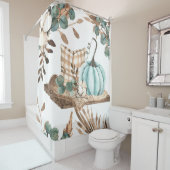 Aquareller Herbst: Farbiges Pumpkinemodell Duschvorhang (Beispiel)