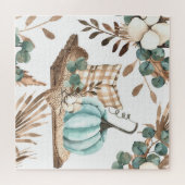 Aquareller Herbst: Farbiges Pumpkinemodell Puzzle (Horizontal)