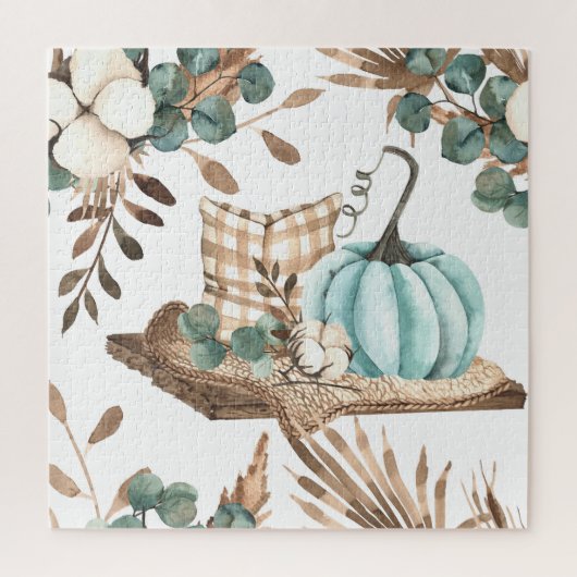 Aquareller Herbst: Farbiges Pumpkinemodell Puzzle (Vertikal)