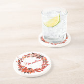 Aquareller Herbst Florals Individuelle Name Getränkeuntersetzer (Seite)