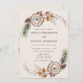 Aquareller Herbst | Waldhochzeit Einladung (Vorne/Hinten)