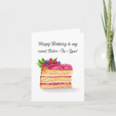 Aquareller Himbeertorte Geburtstagsschwester Karte (Vorderseite)
