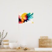 Aquareller Hintergrund mit Sonne und Splint Poster (Küche)