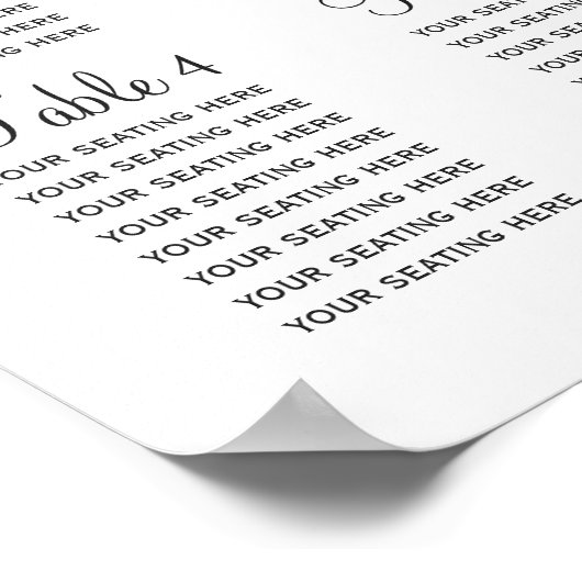 Aquareller Hochzeitsplan Poster (Ecke)