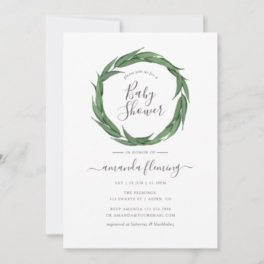 Aquareller Kinderdusche Einladung (Vorderseite)