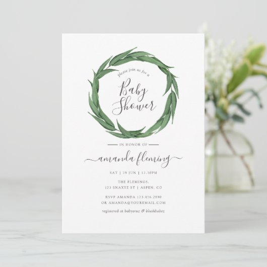 Aquareller Kinderdusche Einladung (Stehend Vorderseite)