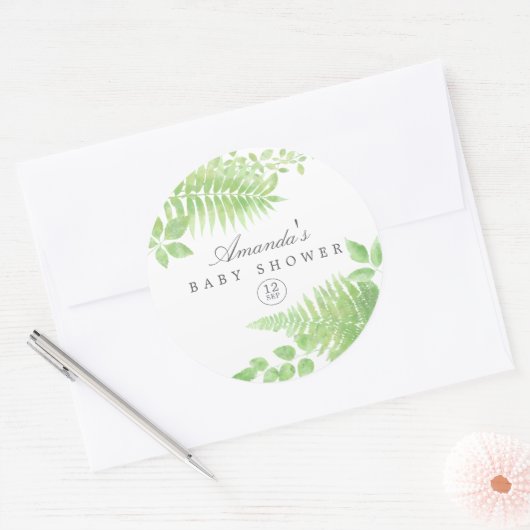 Aquareller Kinderdusche Runder Aufkleber (Umschlag)