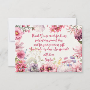 Aquareller-Kindergeburtstag im Garten Dankeskarte