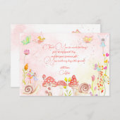 Aquareller-Kindergeburtstag im Garten Dankeskarte (Vorne/Hinten)