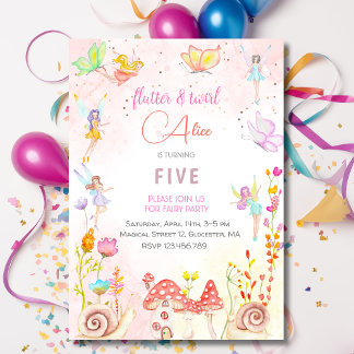 Aquareller-Kindergeburtstag im Garten Einladung