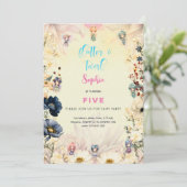 Aquareller-Kindergeburtstag im Garten Einladung (Stehend Vorderseite)