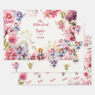 Aquareller-Kindergeburtstag im Garten Geschenkpapier Set