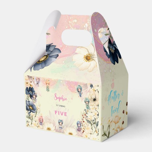 Aquareller-Kindergeburtstag im Garten Geschenkschachtel (Rückseite)