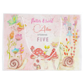 Aquareller-Kindergeburtstag im Garten Große Geschenktüte (Rückseite)