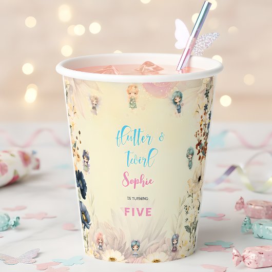 Aquareller-Kindergeburtstag im Garten Pappbecher