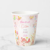 Aquareller-Kindergeburtstag im Garten Pappbecher (Rückseite)