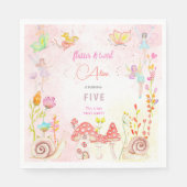 Aquareller-Kindergeburtstag im Garten Serviette (Vorderseite)