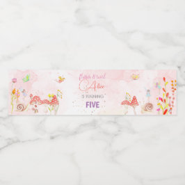 Aquareller-Kindergeburtstag im Garten Wasserflaschenetikett