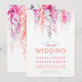 Aquareller Korallenkoralle Rosa Hochzeit Einladung