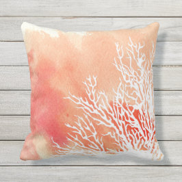 Aquareller Korallenriff Moderner Strand Sommer Kissen