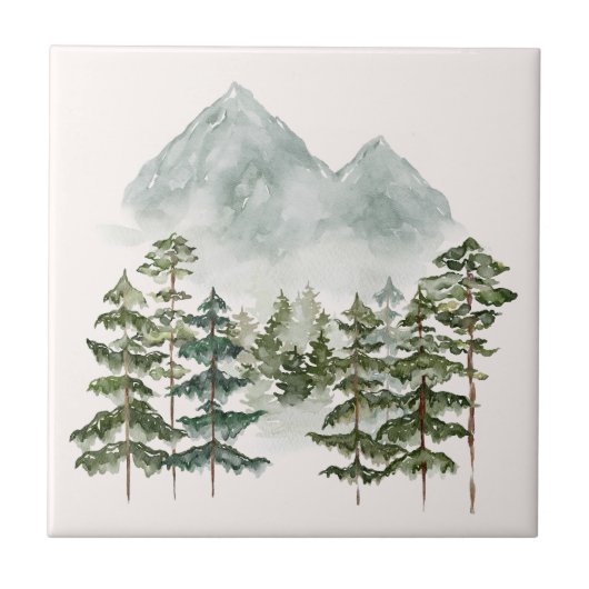 Aquareller Landschaftsblick Fliese (Vorderseite)