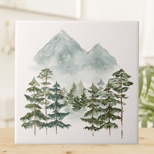 Aquareller Landschaftsblick Fliese