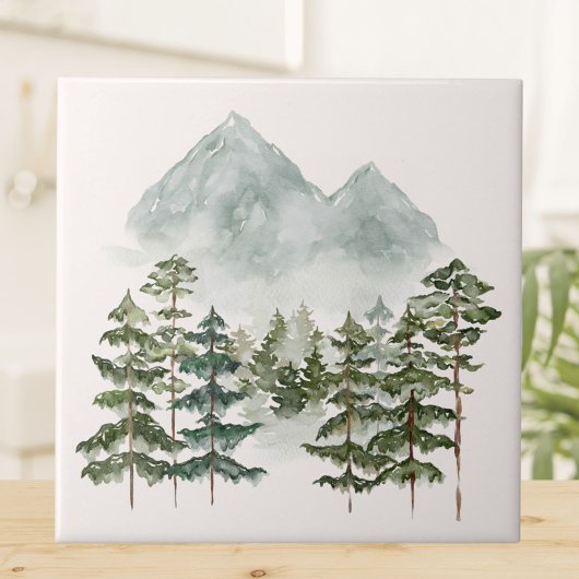 Aquareller Landschaftsblick Fliese