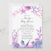 Aquareller Lebenslauf durch Babydusche Einladung (Vorderseite)