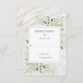 Aquareller Marble Swirl Wedding RSVP (Vorne/Hinten)