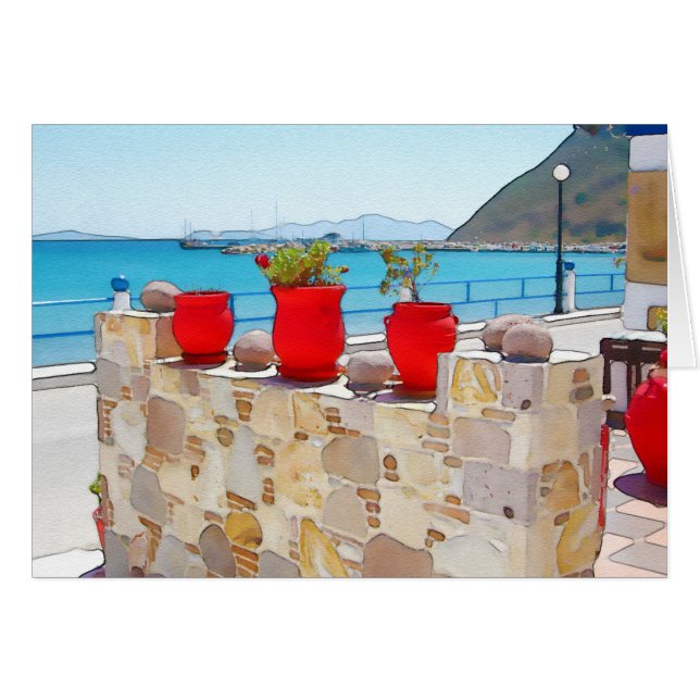 Aquareller Meerblick (Vorderseite (Horizontal))