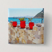 Aquareller Meerblick Button (Vorderseite)