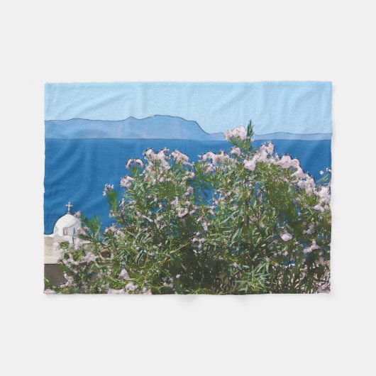 Aquareller Meerblick Fleecedecke (Vorderseite (Horizontal))