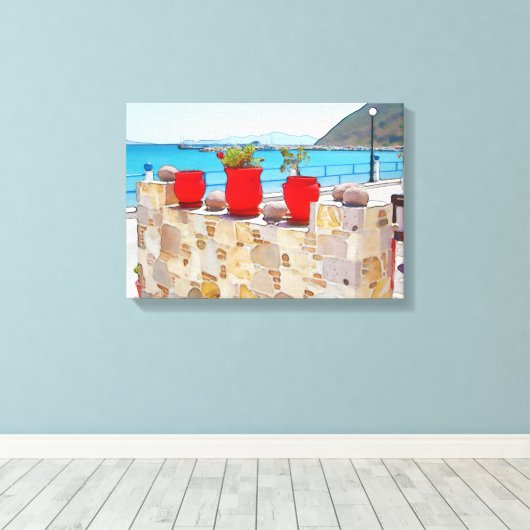 Aquareller Meerblick Leinwanddruck (Insitu (Holzboden))