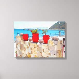 Aquareller Meerblick Leinwanddruck