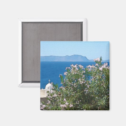 Aquareller Meerblick Magnet (Vorderseite/Rückseite)