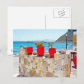 Aquareller Meerblick Postkarte (Vorne/Hinten)