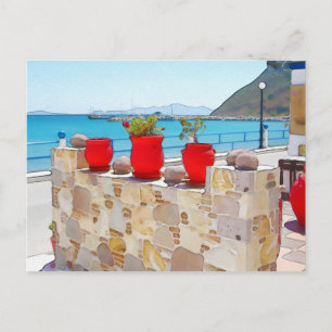 Aquareller Meerblick Postkarte