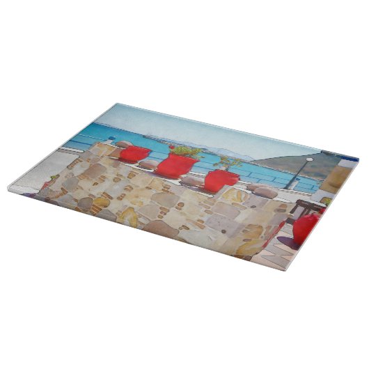 Aquareller Meerblick Schneidebrett (Ecke)