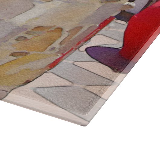 Aquareller Meerblick Schneidebrett (Ecke)