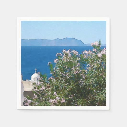 Aquareller Meerblick Serviette (Vorderseite)