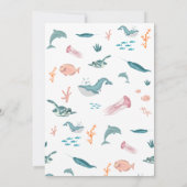 Aquareller Meerestiere Kinderdusche Einladung (Rückseite)