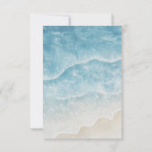 Aquareller Ocean Beach Elegantes Skript Hochzeit RSVP Karte (Rückseite)