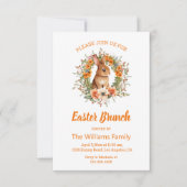 Aquareller Ostergebäck Blumenorange Brunch Einladung (Vorderseite)