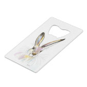 Aquareller Osterhaar Kaninchen Tiere Rustikal Nied Geldbeutel Flaschenöffner (Vorderseite Schrägansicht)