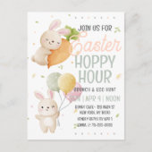 Aquareller Osterkaninchen Hoppy Hour Egg Hunt Postkarte (Vorderseite)